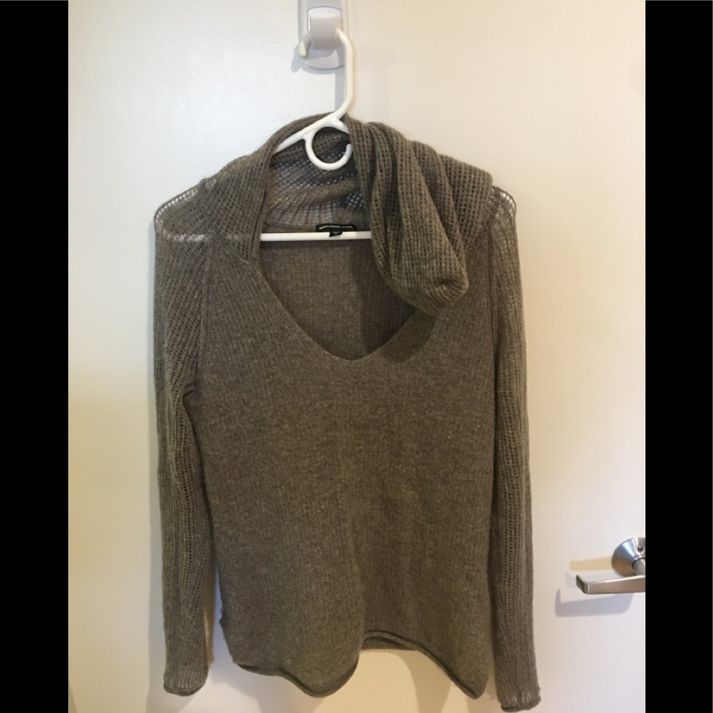 James Perse cashmere mesh knit sweater mocha